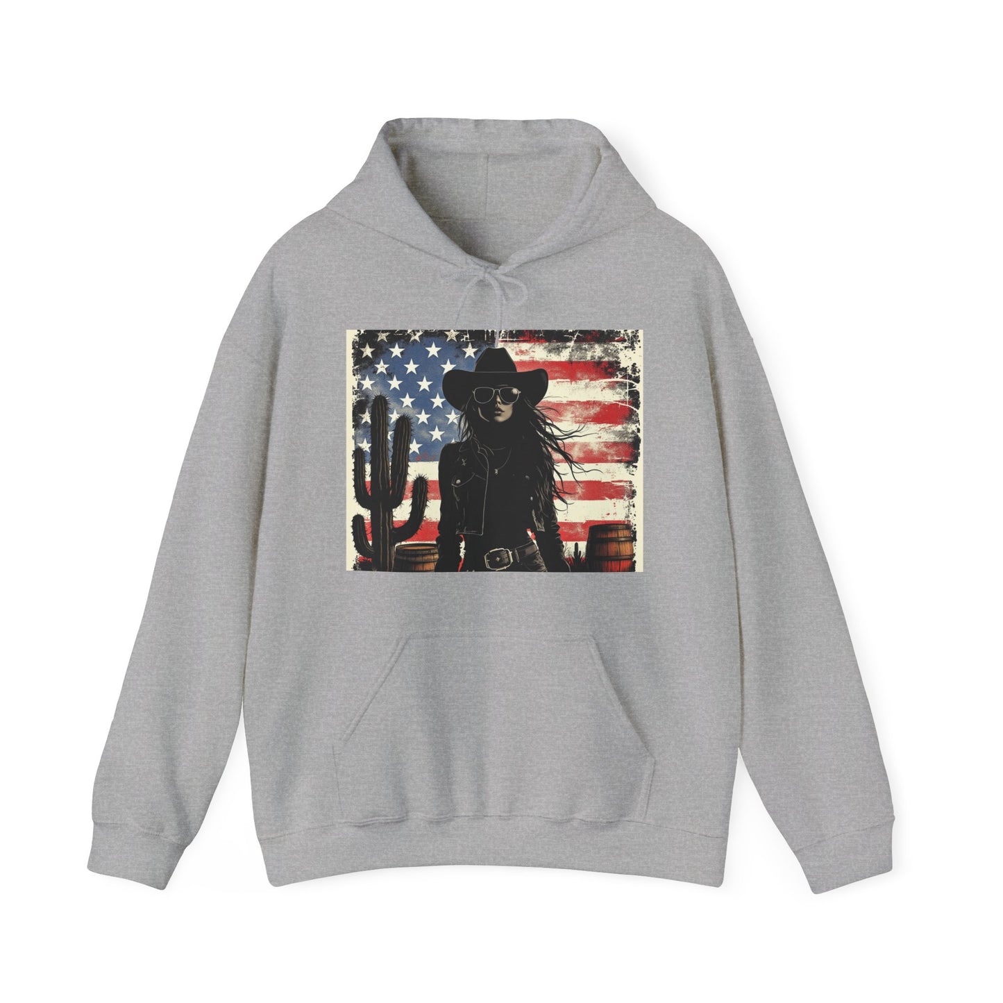 Vintage Western Style Hoodie with Cowboy Graphic