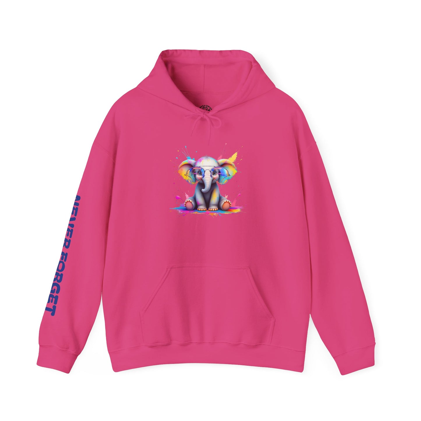 Colorful Elephant Design Unisex Heavy Blend™ Hooded Sweatshirt - Never Forget