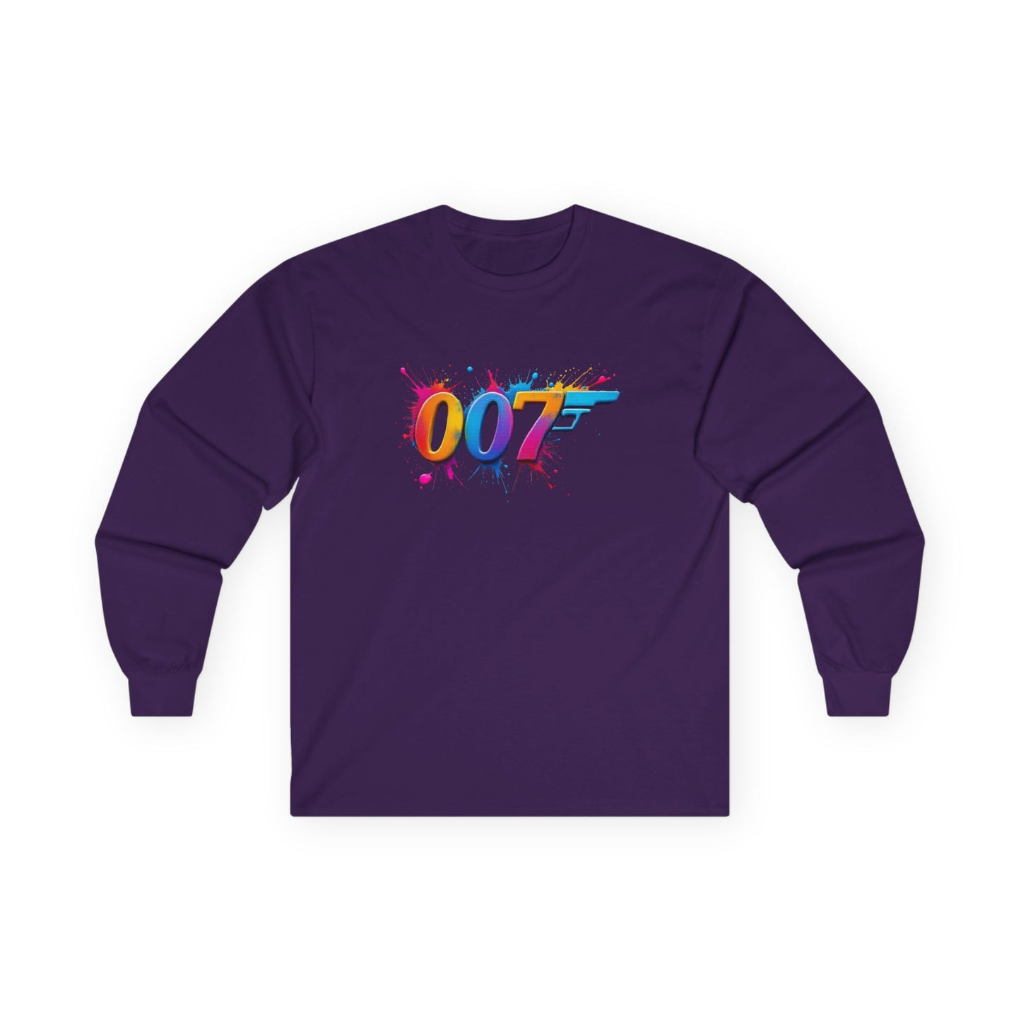 Colorful 007 Long Sleeve Tee - Stylish Unisex Cotton Shirt for Fans