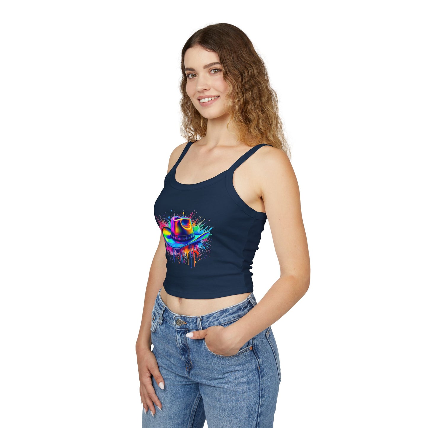 Colorful Cowboy Hat Spaghetti Strap Tank Top