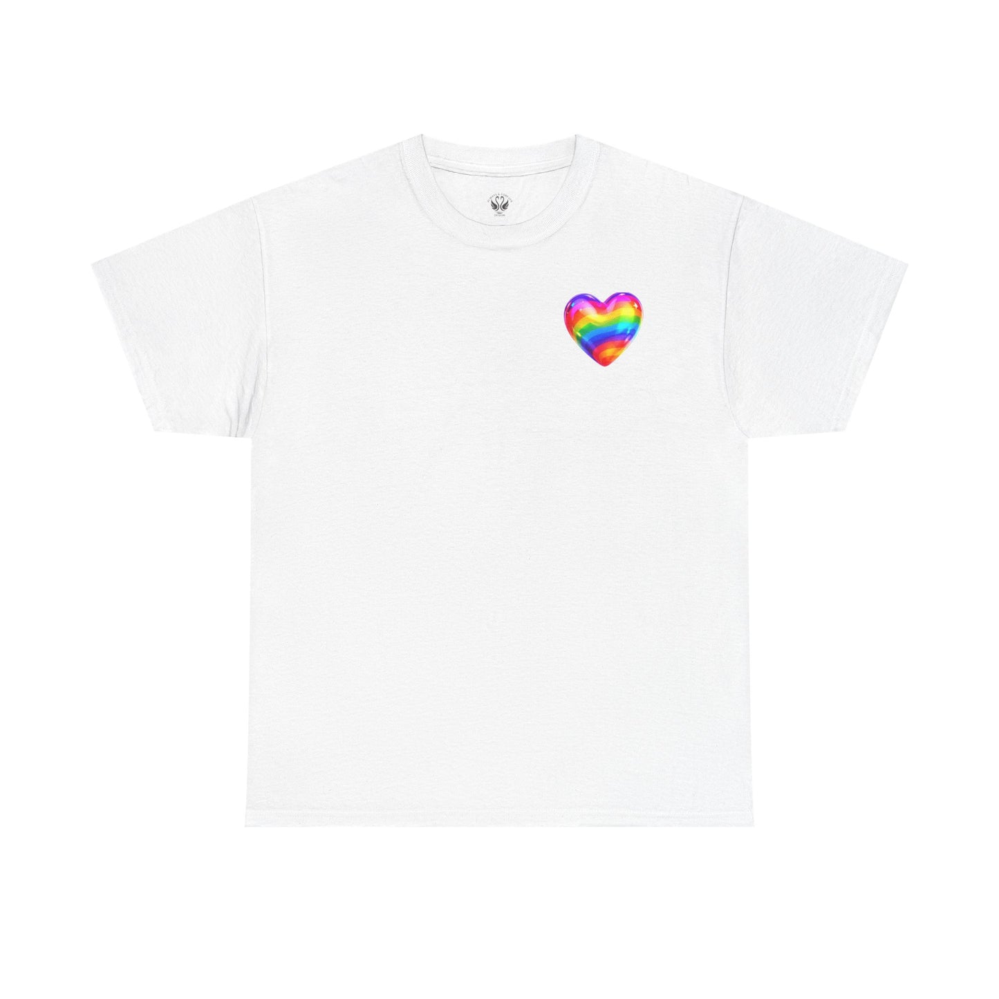 Rainbow Heart Unisex Heavy Cotton Tee - Vibrant LGBT Pride T-Shirt