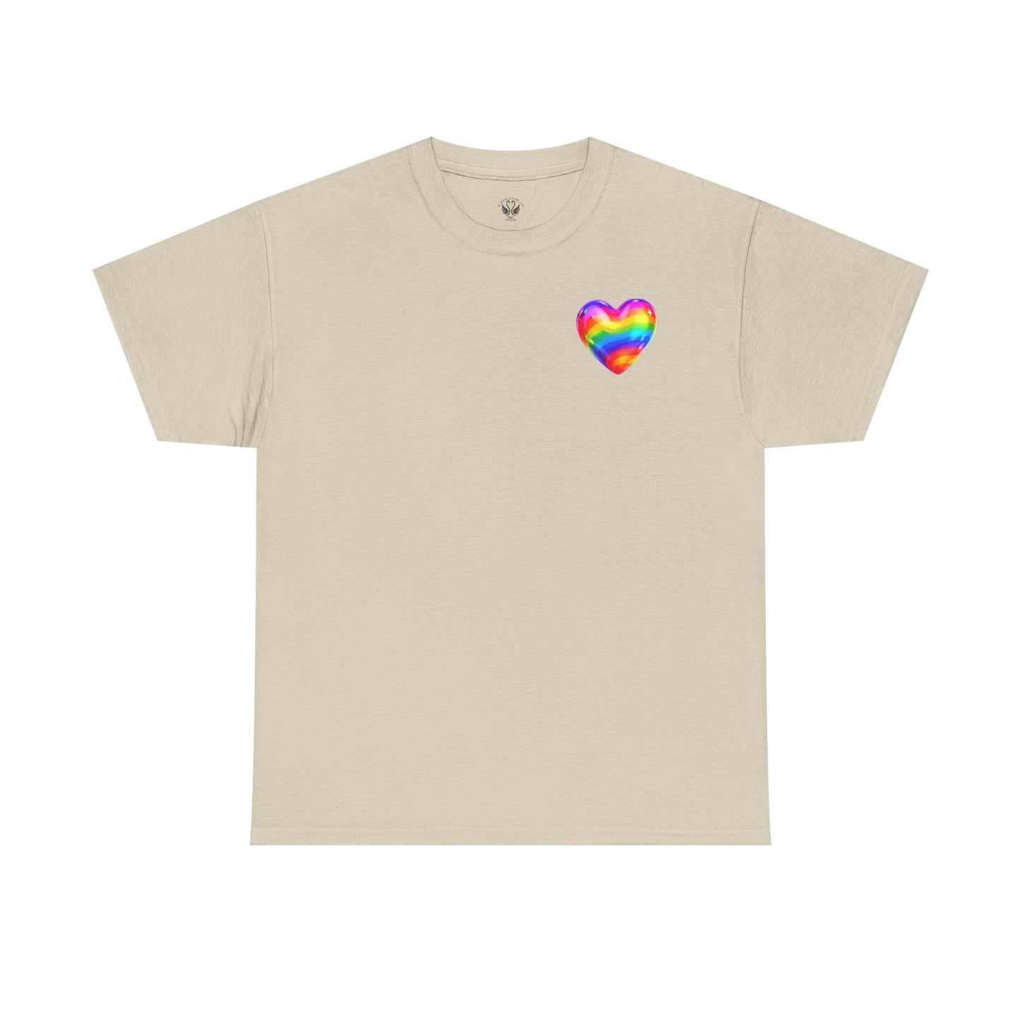 Rainbow Heart Unisex Heavy Cotton Tee - Vibrant LGBT Pride T-Shirt