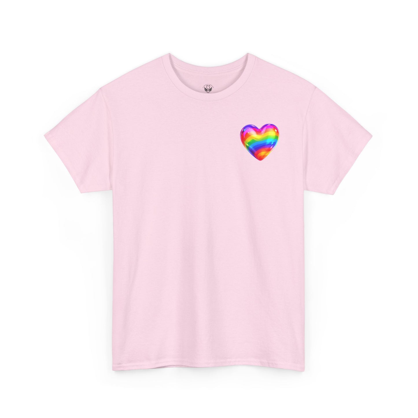 Rainbow Heart Unisex Heavy Cotton Tee - Vibrant LGBT Pride T-Shirt