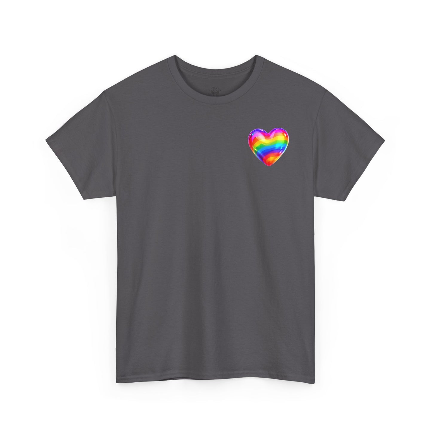 Rainbow Heart Unisex Heavy Cotton Tee - Vibrant LGBT Pride T-Shirt