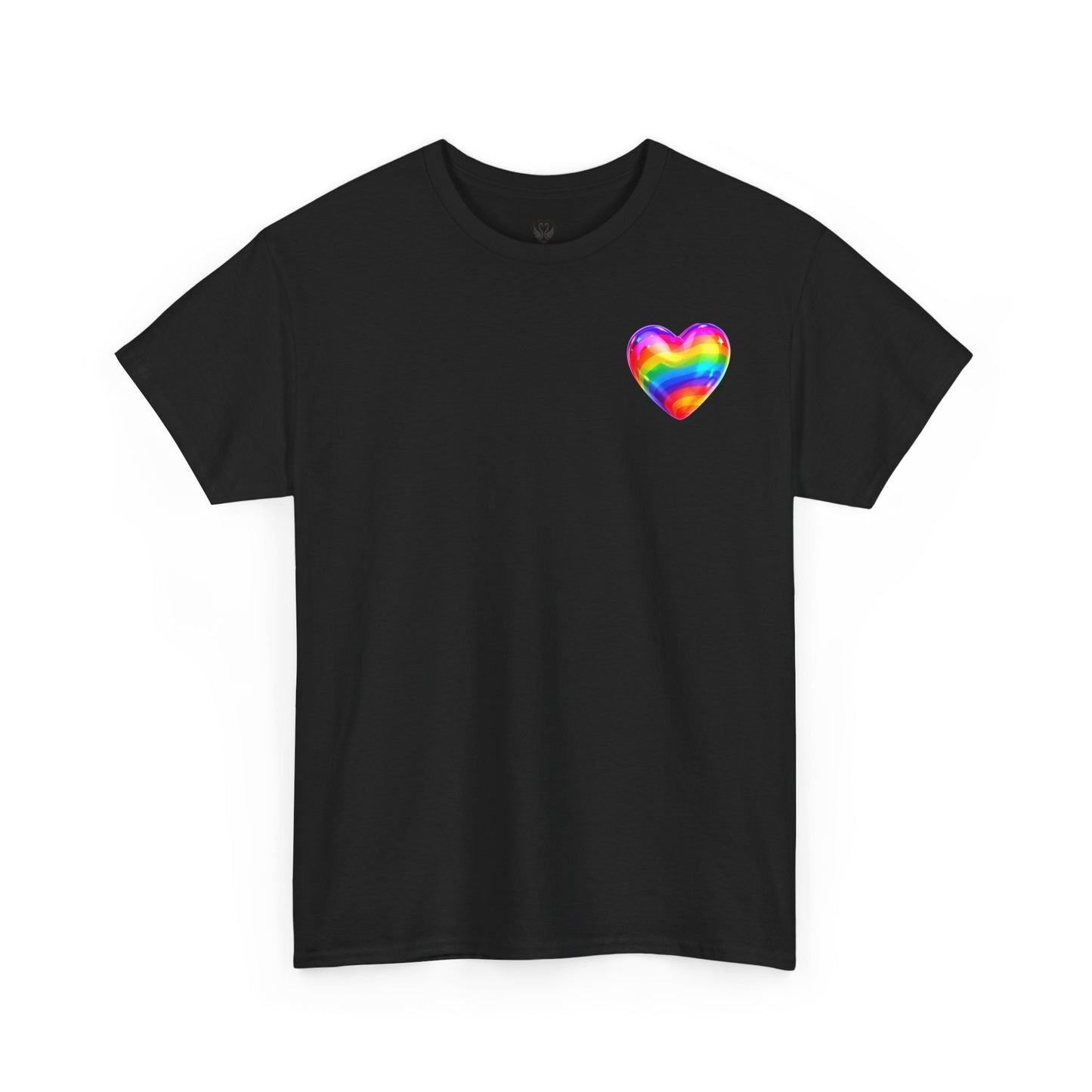 Rainbow Heart Unisex Heavy Cotton Tee - Vibrant LGBT Pride T-Shirt