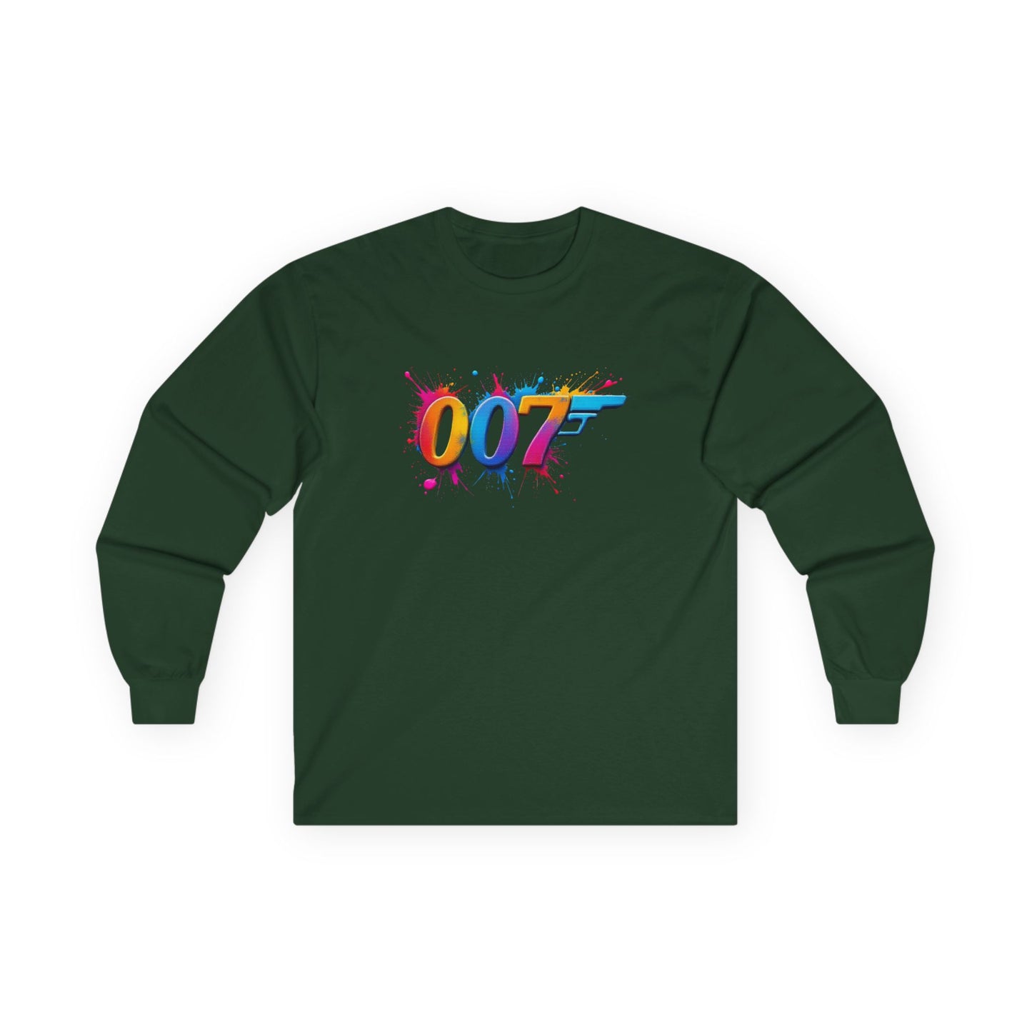 Colorful 007 Long Sleeve Tee - Stylish Unisex Cotton Shirt for Fans
