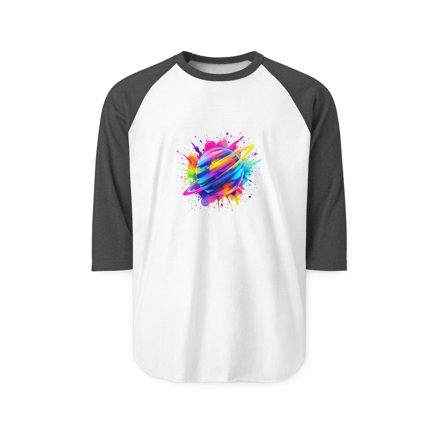 Colorful Planet Graphic Unisex Raglan Shirt - Perfect for Space Lovers!