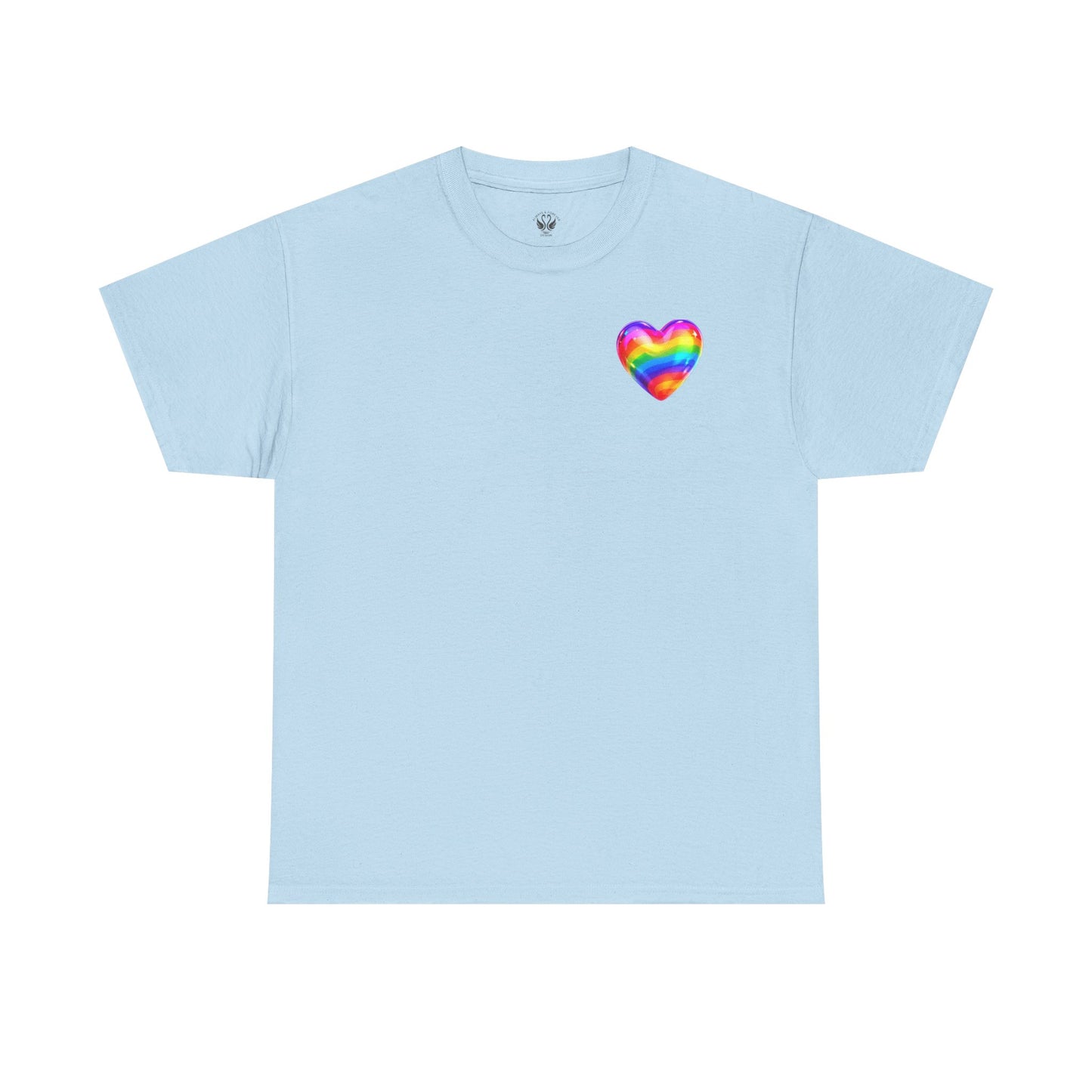 Rainbow Heart Unisex Heavy Cotton Tee - Vibrant LGBT Pride T-Shirt