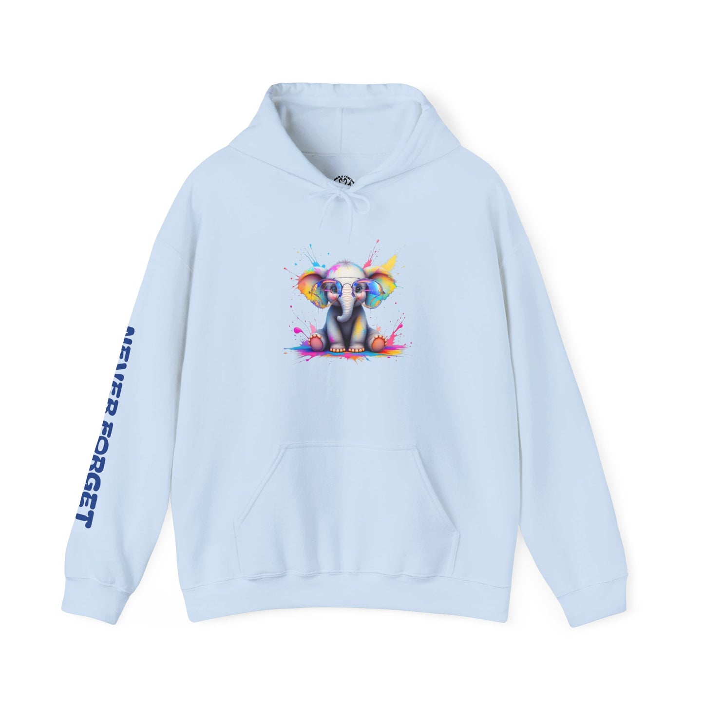 Colorful Elephant Design Unisex Heavy Blend™ Hooded Sweatshirt - Never Forget