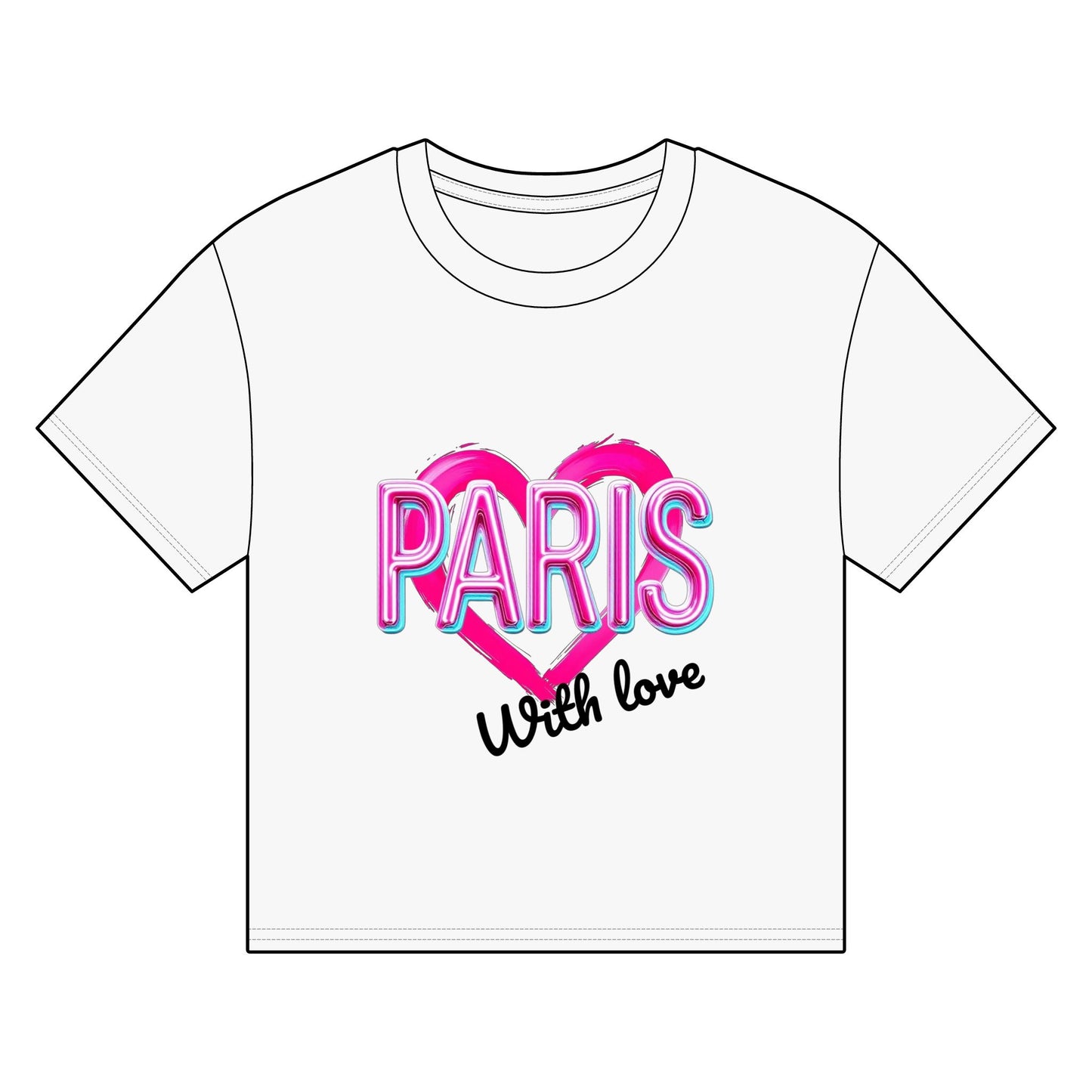 Paris Heart Women's Organic Boxy T-Shirt - With Love Design