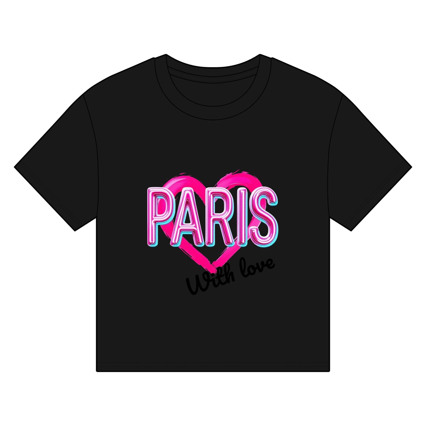 Paris Heart Women's Organic Boxy T-Shirt - With Love Design