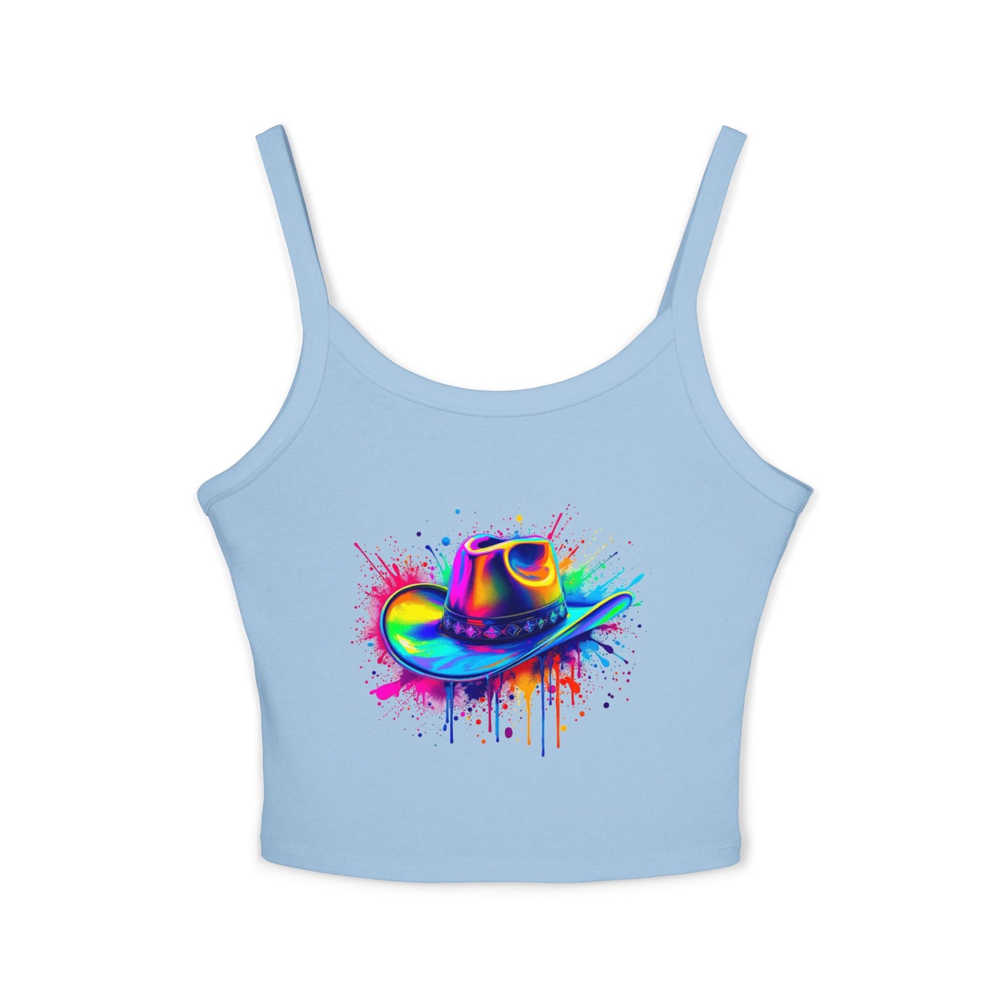 Colorful Cowboy Hat Spaghetti Strap Tank Top