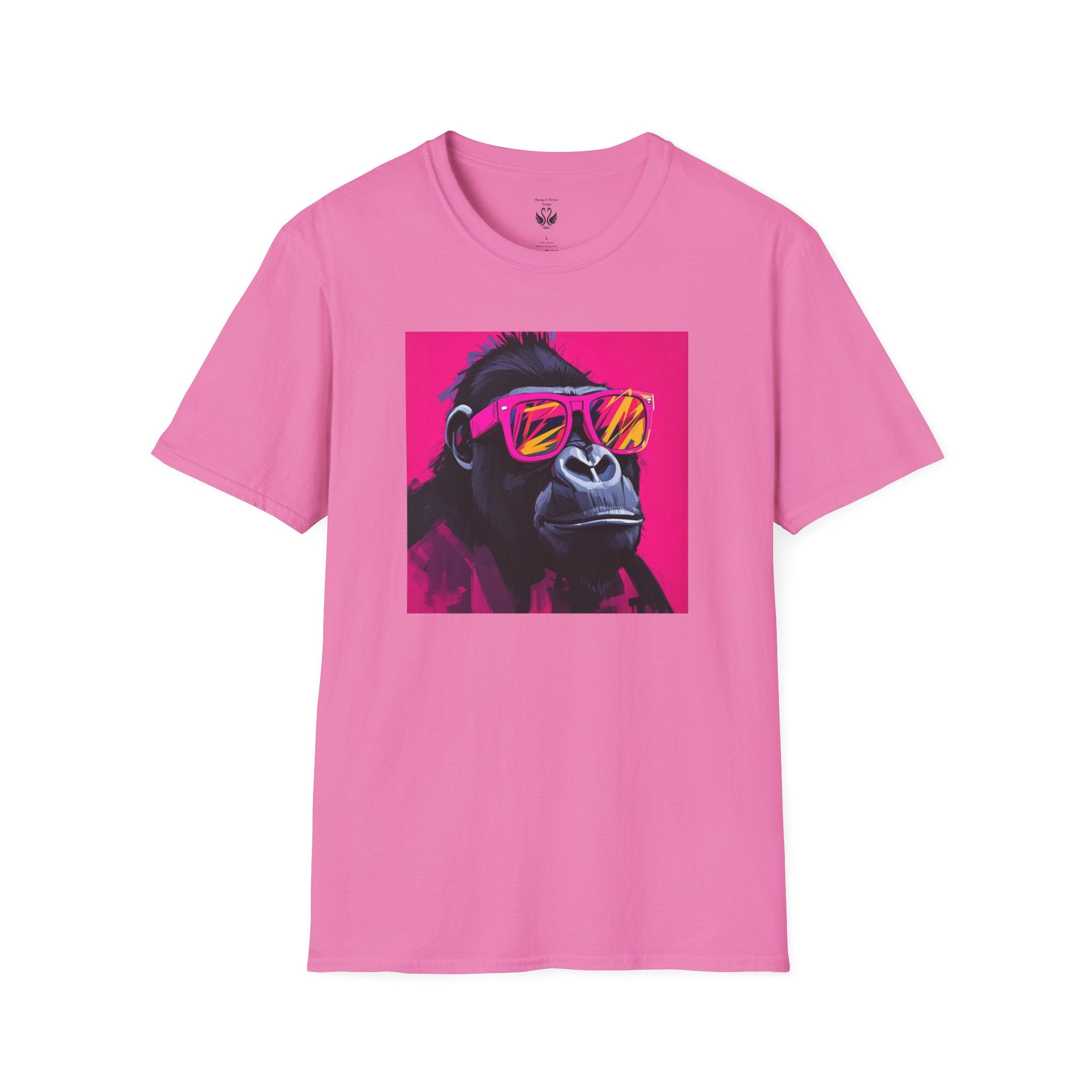 Retro Gorilla Graphic T-Shirt, Fun Animal Tee, Unisex Casual Wear, Birthday Gift, Summer Styles, Festival Fashion