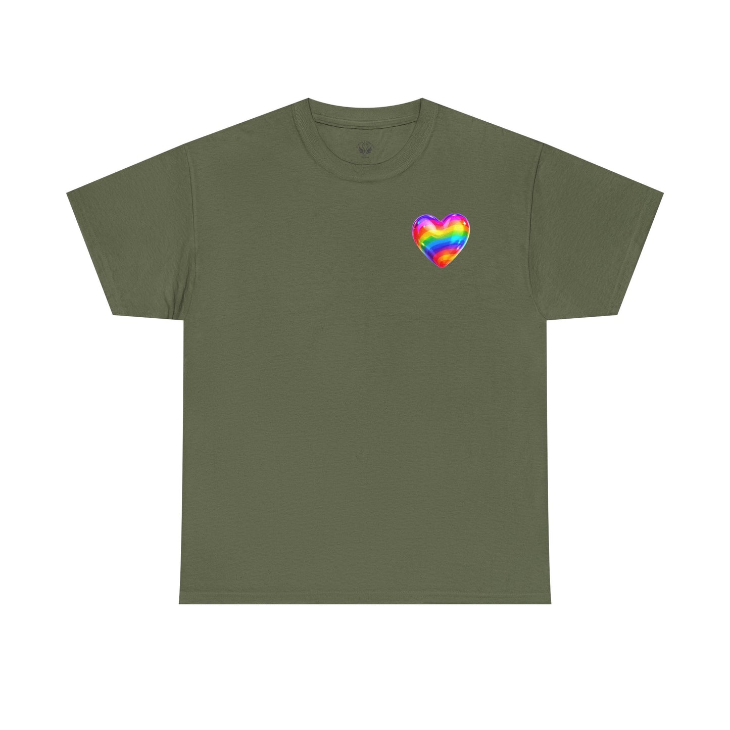 Rainbow Heart Unisex Heavy Cotton Tee - Vibrant LGBT Pride T-Shirt