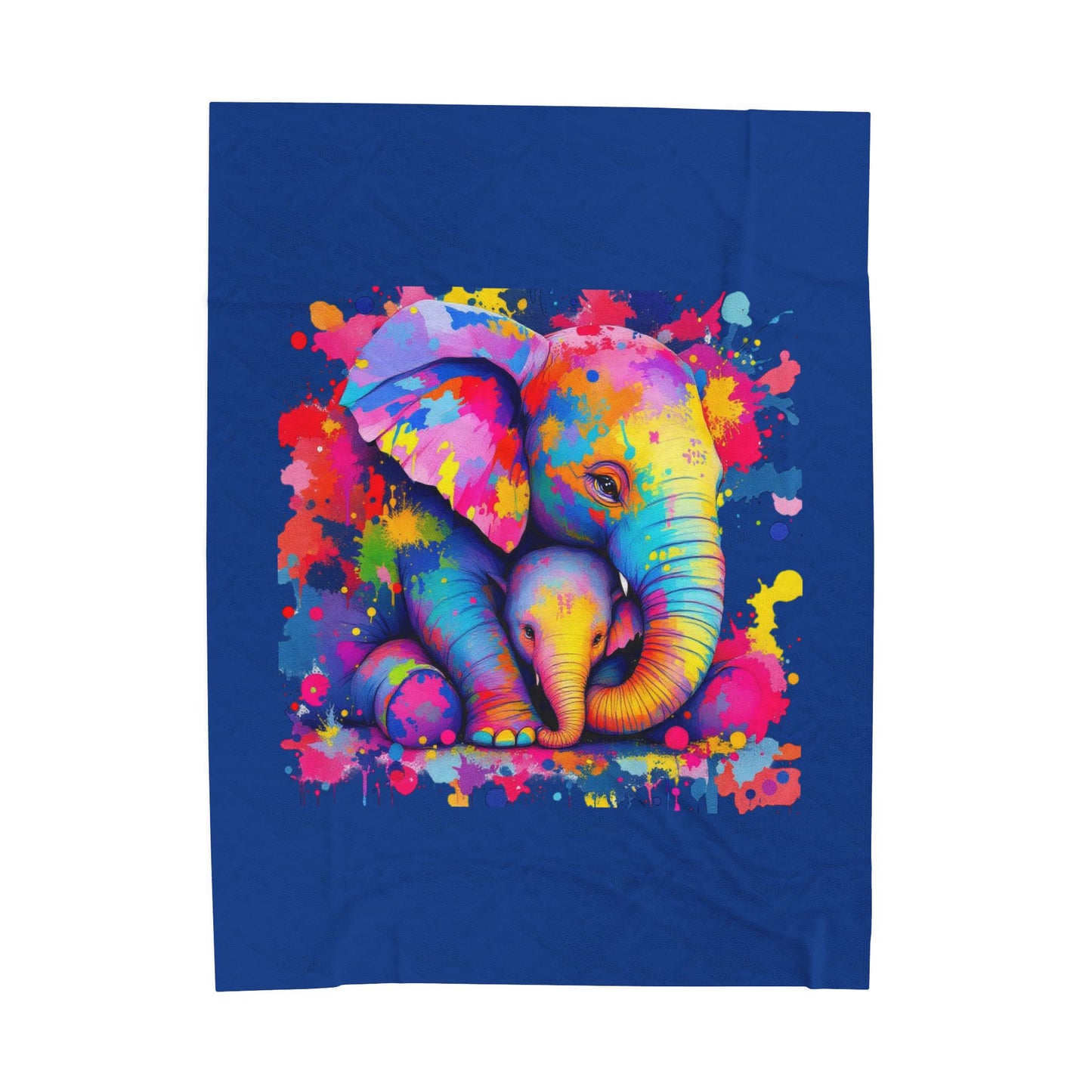 Colorful Elephant Velveteen Plush Blanket – Cozy Comfort for Animal Lovers