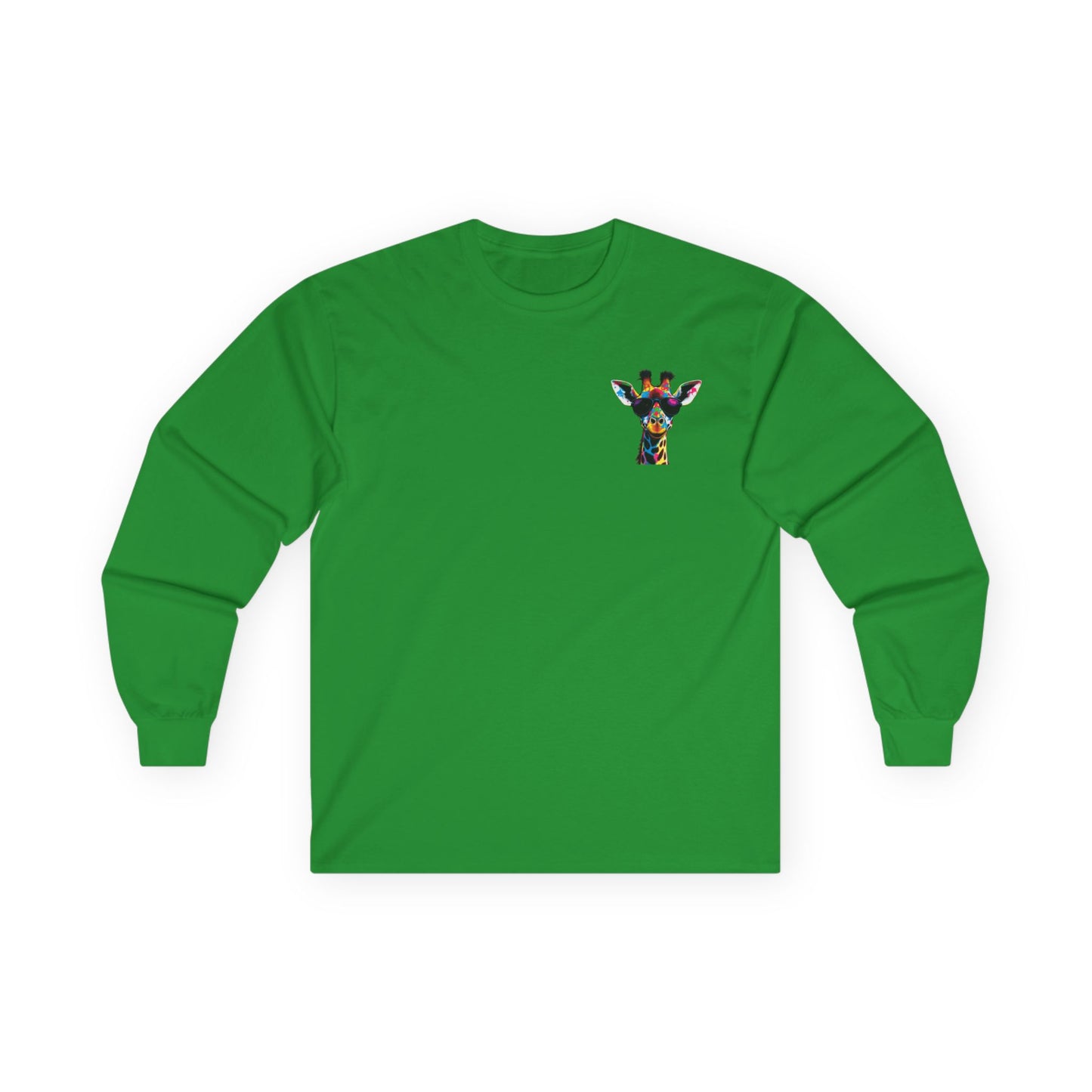 Colorful Giraffe Graphic Long Sleeve Tee for Animal Lovers