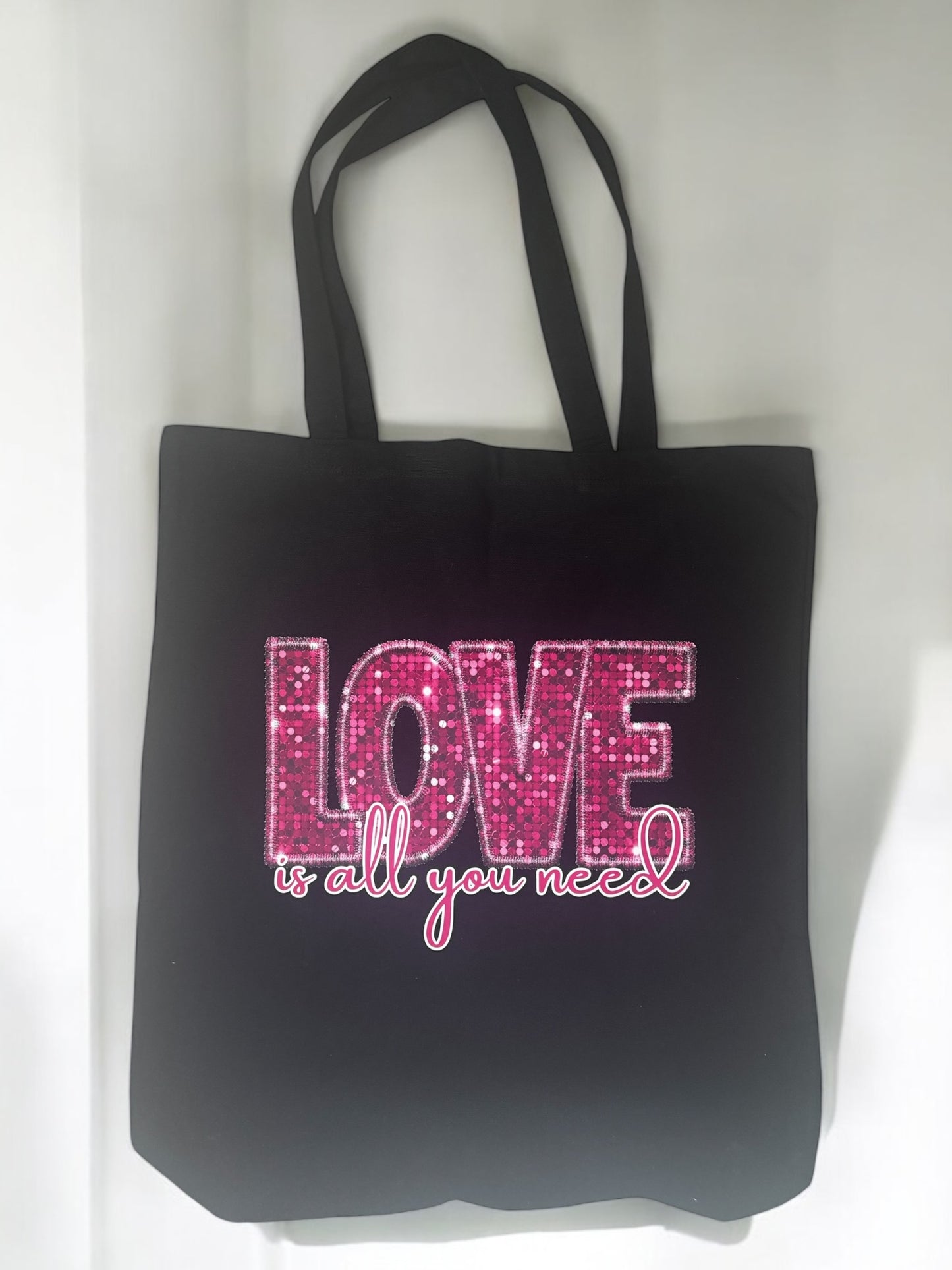 Printed Canvas Tote (Black/Shoulder/Tall)