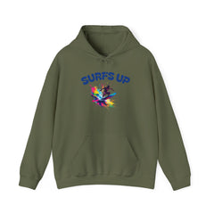 Surf's Up Unisex Heavy Blend Hooded Sweatshirt - Vibrant Beachwear for Surfers