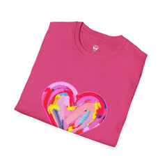 Heart Beat Unisex T-Shirt, Colorful Love Tee, Casual Graphic Tee, Gift for Friends, Valentine's Day Shirt