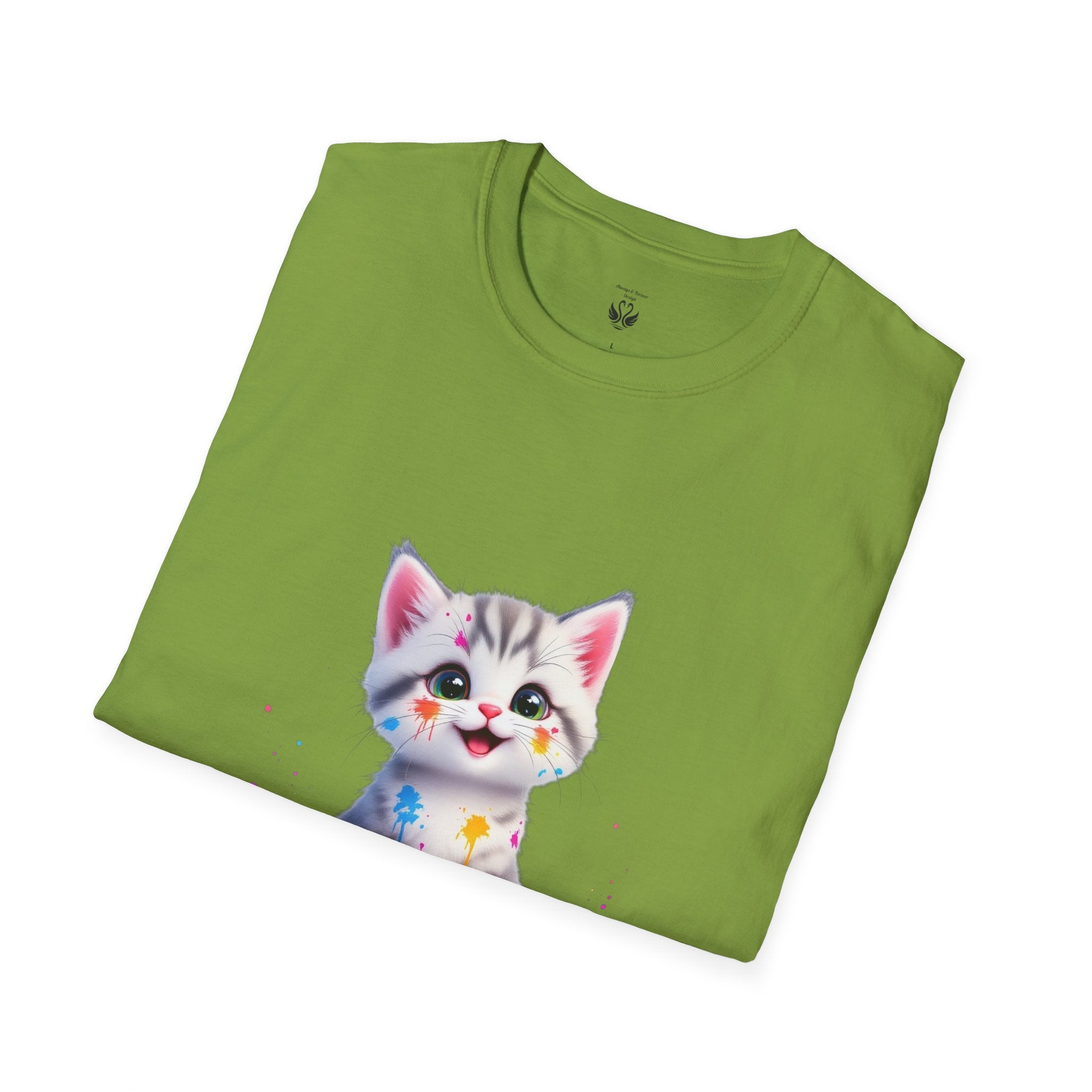 Cute Kitten Unisex Softstyle T-Shirt | Adorable Cat Tee for Animal Lovers, Gift for Birthdays, Pet Lovers, Fun Fashion, Everyday Wear