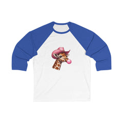 Playful Giraffe Baseball Tee, Unisex 3/4 Sleeve Shirt, Fun Graphic Tee, Animal Lover Gift, Cute Casual Wear, Great for Birthdays