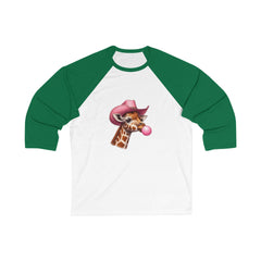 Playful Giraffe Baseball Tee, Unisex 3/4 Sleeve Shirt, Fun Graphic Tee, Animal Lover Gift, Cute Casual Wear, Great for Birthdays