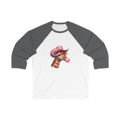 Playful Giraffe Baseball Tee, Unisex 3/4 Sleeve Shirt, Fun Graphic Tee, Animal Lover Gift, Cute Casual Wear, Great for Birthdays