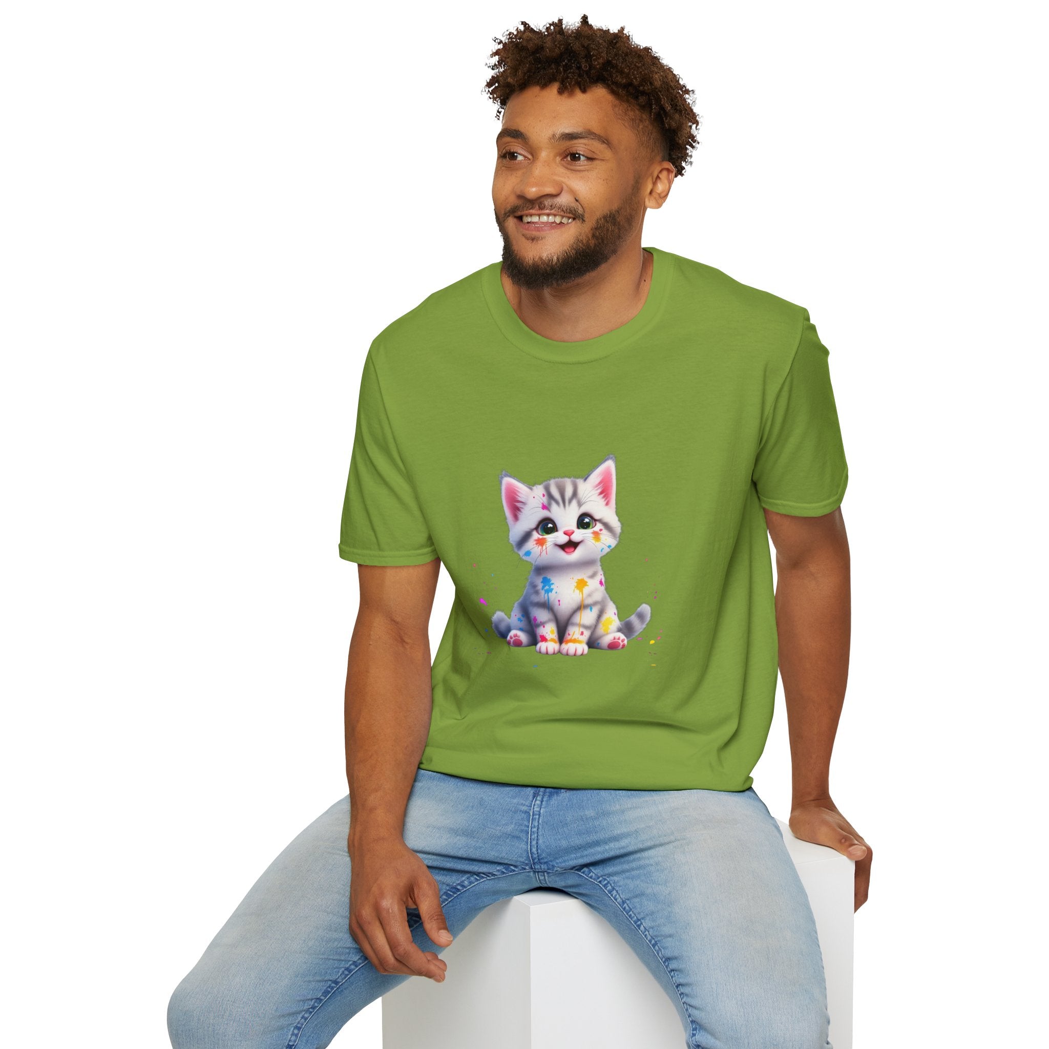 Cute Kitten Unisex Softstyle T-Shirt | Adorable Cat Tee for Animal Lovers, Gift for Birthdays, Pet Lovers, Fun Fashion, Everyday Wear