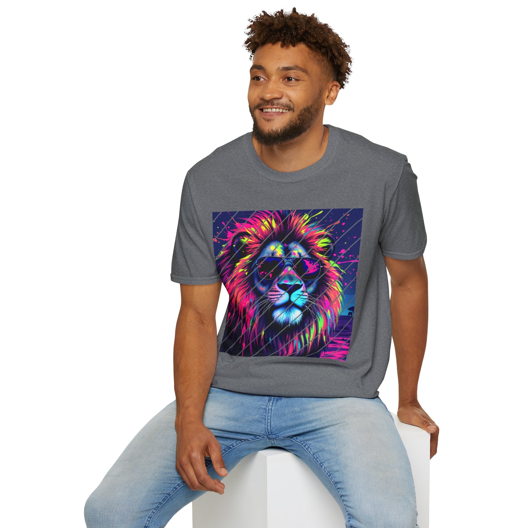 Vibrant Lion Graphic T-Shirt, Colorful Unisex Tee, Gift for Animal Lovers, Trendy Casual Wear, Perfect for Birthdays and Celebrations