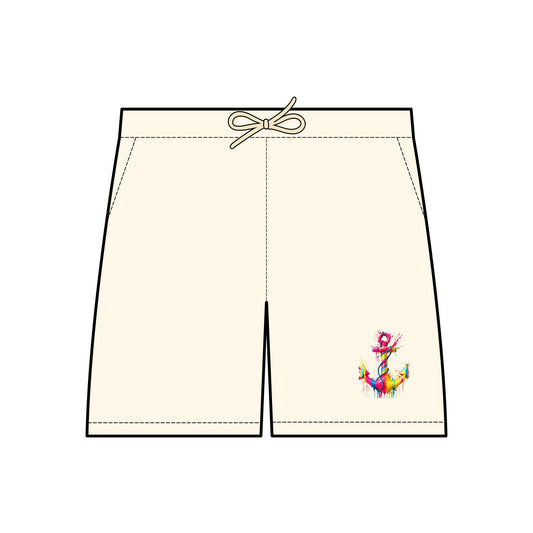 Vibrant Unisex Fleece Sweat Shorts with Artistic Design - Perfect for Summer Leisure and Active Days