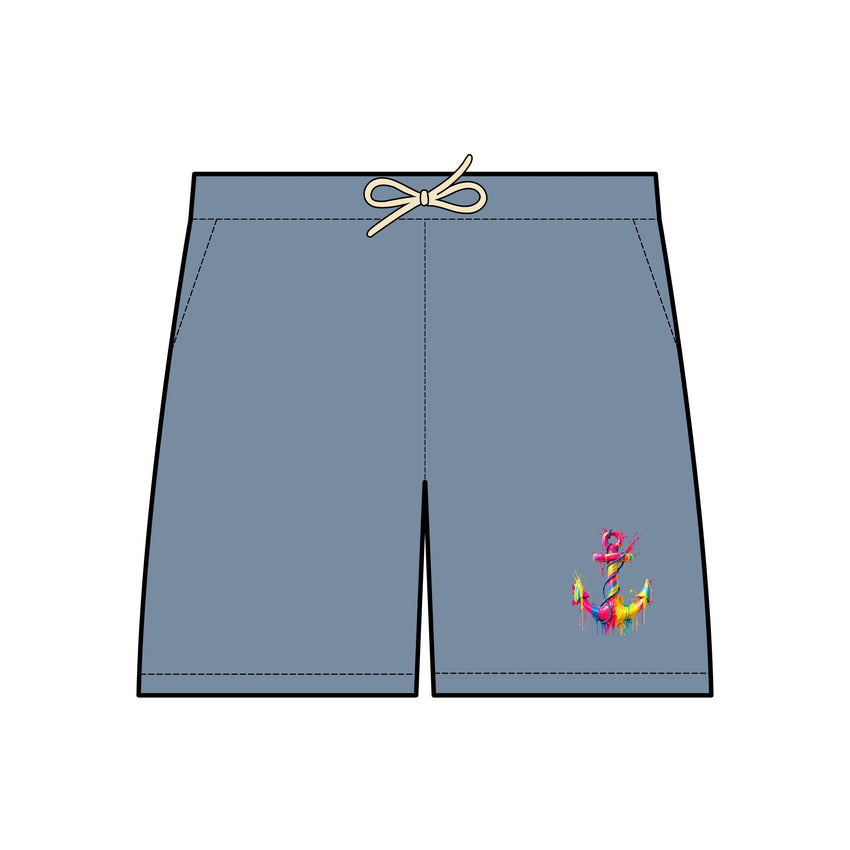 Vibrant Unisex Fleece Sweat Shorts with Artistic Design - Perfect for Summer Leisure and Active Days