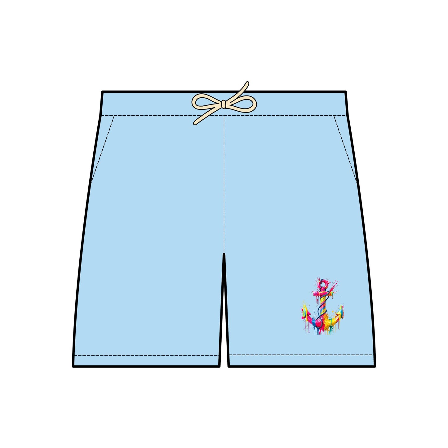 Vibrant Unisex Fleece Sweat Shorts with Artistic Design - Perfect for Summer Leisure and Active Days
