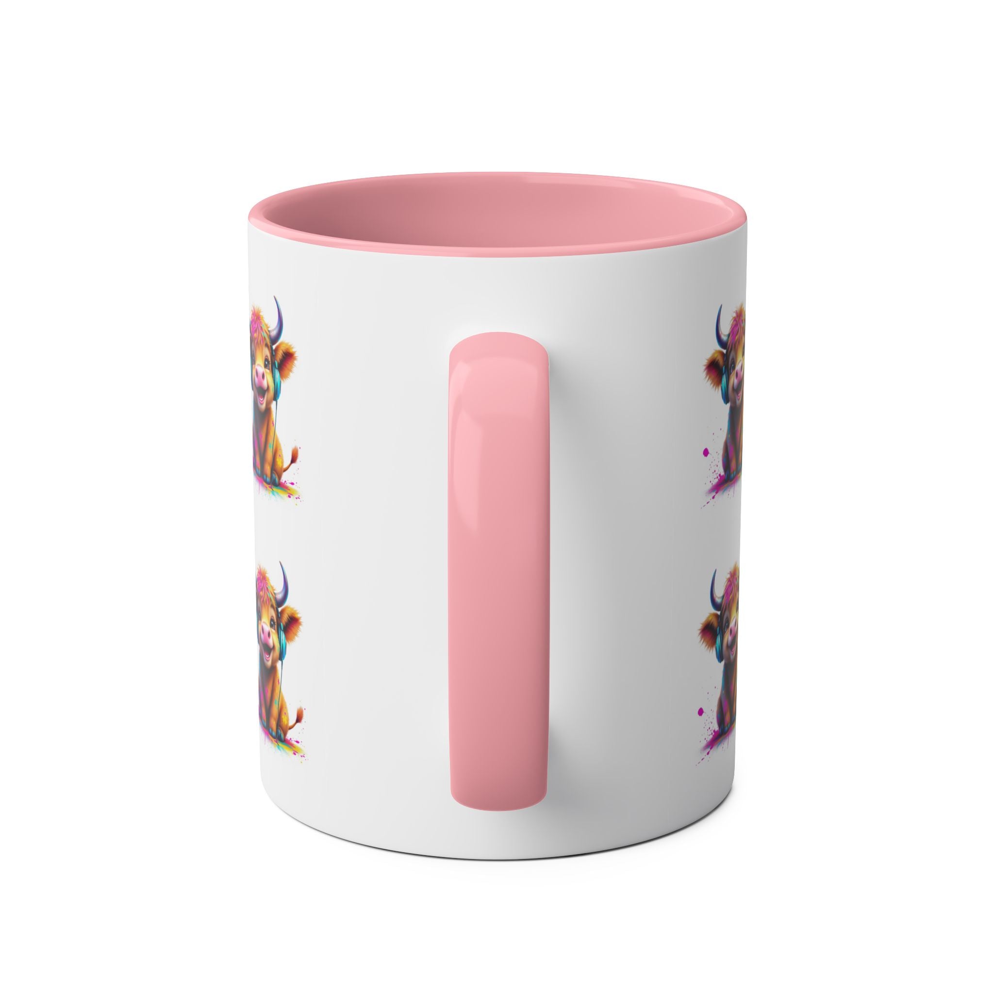 Playful Highland Cow Mug, Cute Coffee Cup for Animal Lovers, Gift for Birthdays, Cow Decor, Fun Kitchenware, Colorful Drinkware