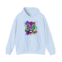 Colorful Tiger Hoodie – Unisex Heavy Blend™, Rainbow Tiger Sweatshirt, Graphic Hoodie, Animal Lover Gift, Unique Hooded Sweatshirt
