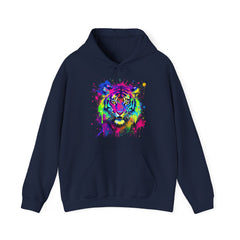 Colorful Tiger Hoodie – Unisex Heavy Blend™, Rainbow Tiger Sweatshirt, Graphic Hoodie, Animal Lover Gift, Unique Hooded Sweatshirt