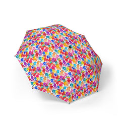 Colorful Handprint Semi-Automatic Foldable Umbrella | Fun & Stylish Rain Protection