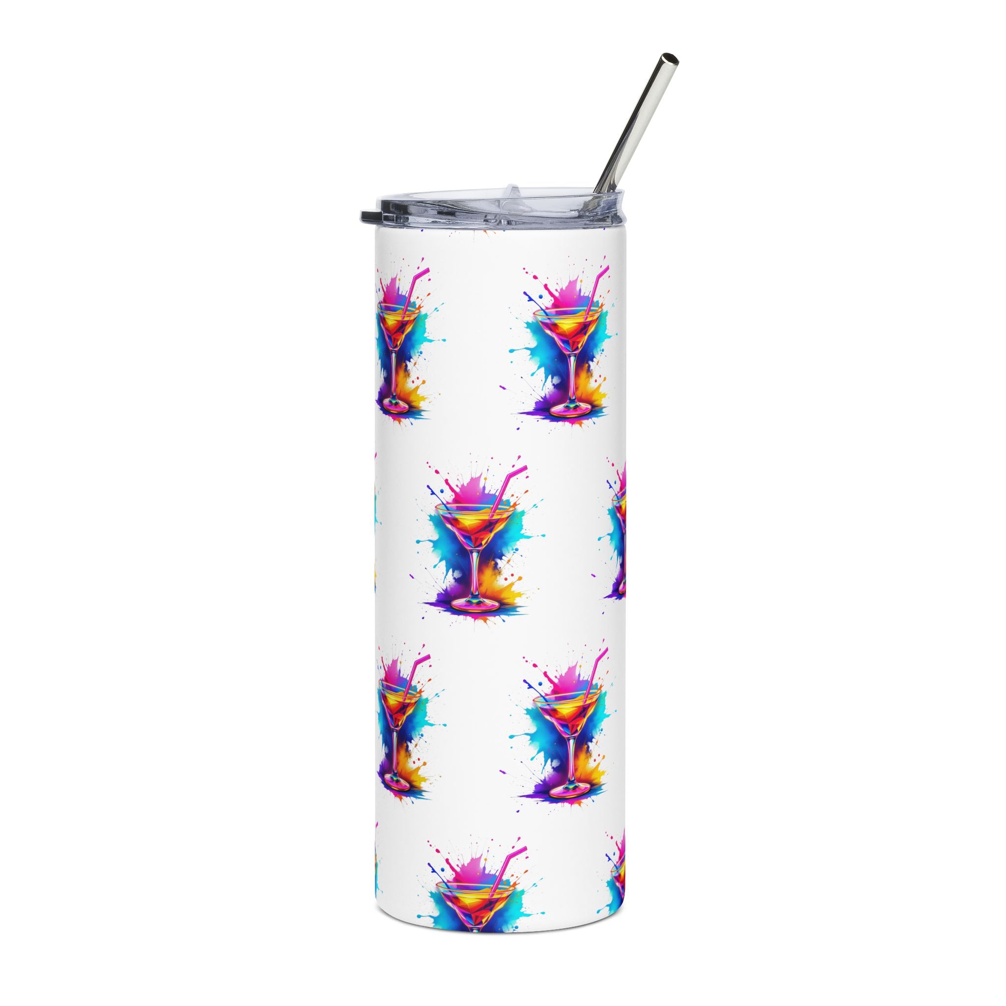 Colorful Martini Stainless Steel Tumbler - 20oz, Perfect for Parties & Celebrations