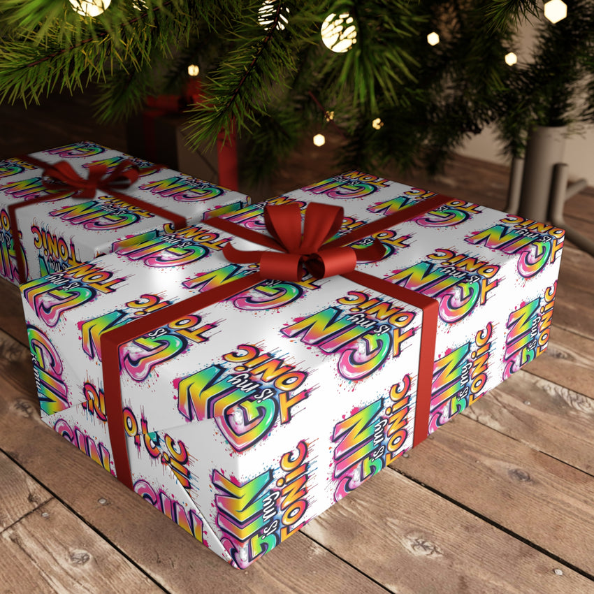 Fun Gin Themed Gift Wrapping Paper - Colorful 1pc Sheets for Celebrations