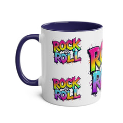 Colorful Rock & Roll Coffee Mug - 11oz Two-Tone Mug for Music Lovers