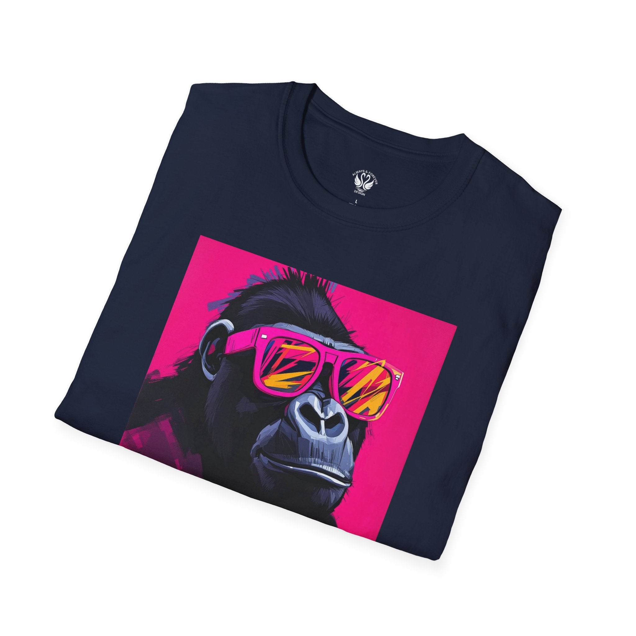 Retro Gorilla Graphic T-Shirt, Fun Animal Tee, Unisex Casual Wear, Birthday Gift, Summer Styles, Festival Fashion