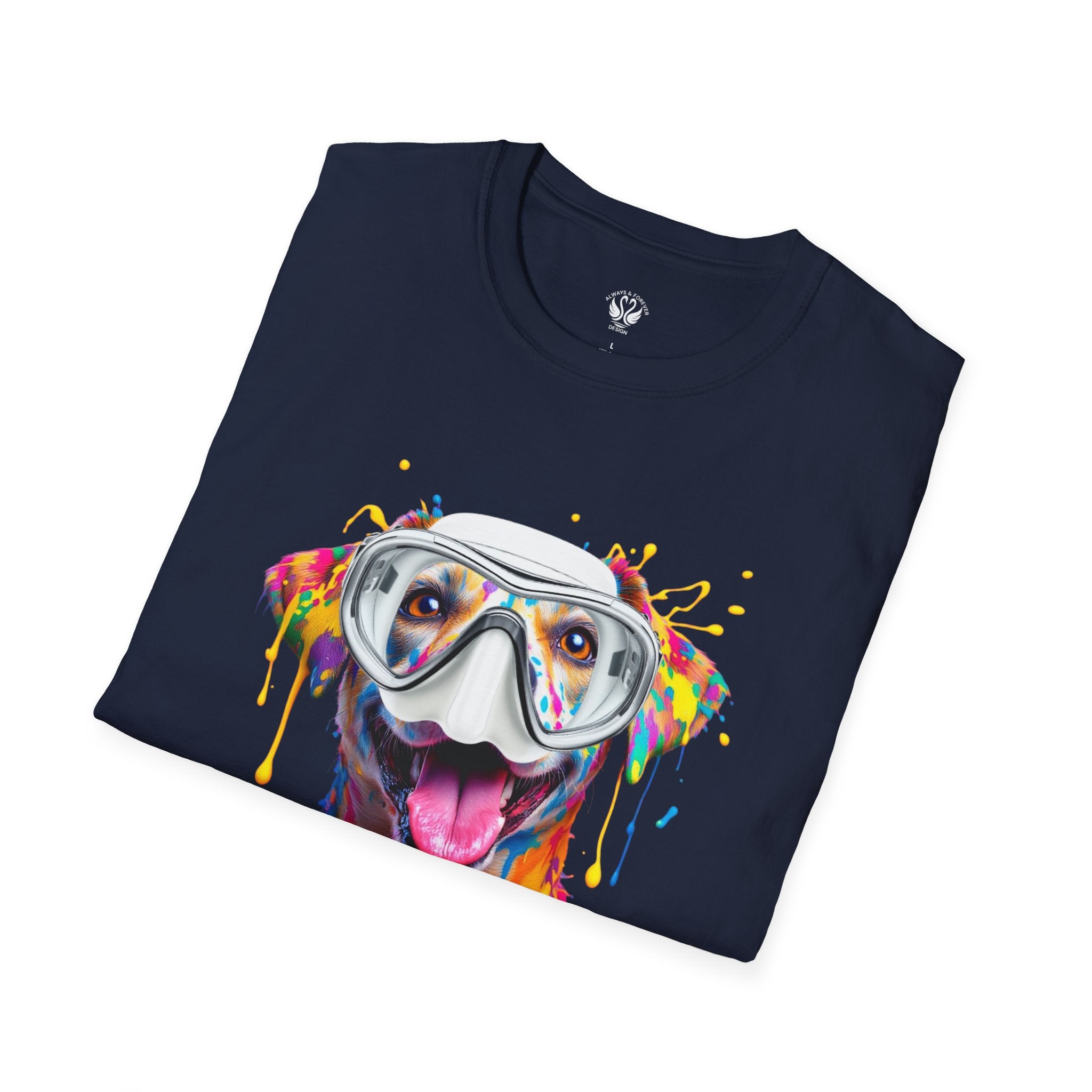 Vibrant Dog Art Unisex T-Shirt – Cute Pet Lover Gift, Animal Artwork Tee, Colorful Dog Graphic Top, Unique Gift for Dog Owners