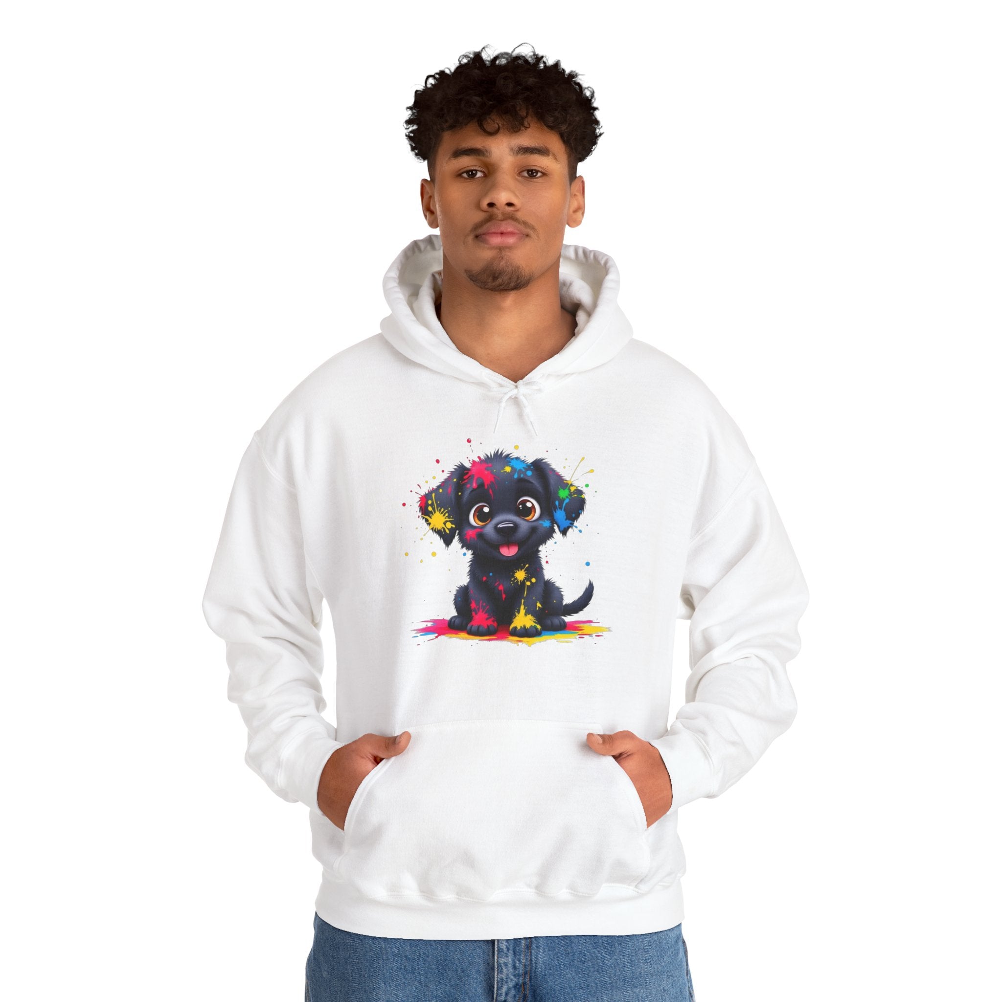Colorful Puppy Sweatshirt - Cozy Pet Lover Hoodie, Gift for Dog Owners, Birthday Present, Dog-Themed Apparel, Animal Lover Fashion