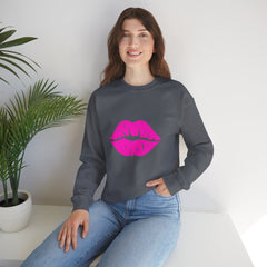 Kiss Mark Crewneck Sweatshirt - Cute Fashion for Her, Cozy Gift Idea, Valentine's Day, Overall Style, Relaxed Fit