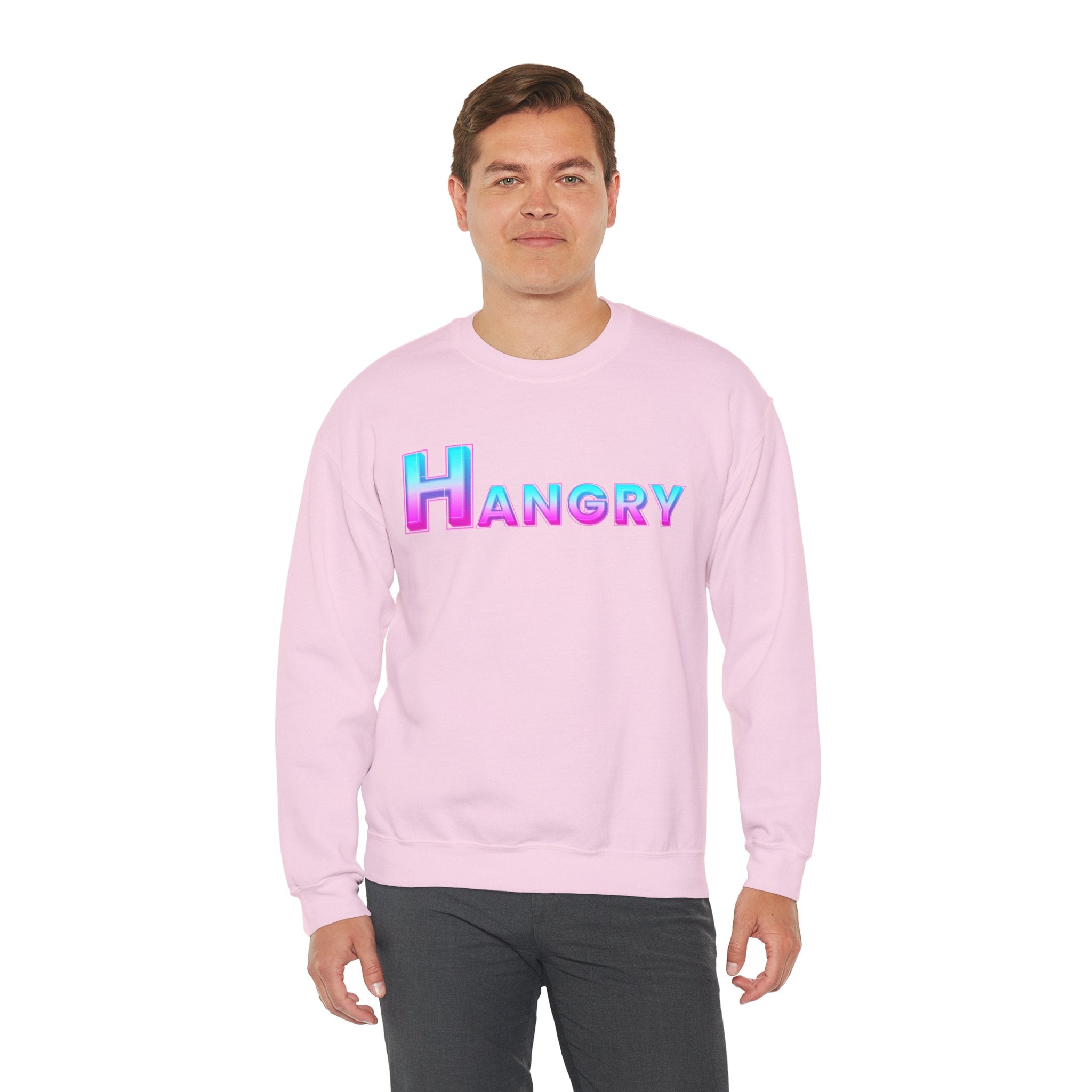 Hangry Unisex Crewneck Sweatshirt - Cozy Gift for Food Lovers, Fall Apparel, Perfect for Casual Outfits, Birthday & Holiday Gifts