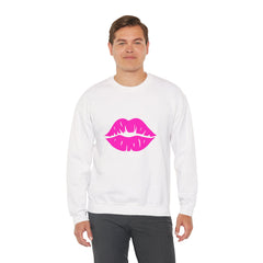 Kiss Mark Crewneck Sweatshirt - Cute Fashion for Her, Cozy Gift Idea, Valentine's Day, Overall Style, Relaxed Fit