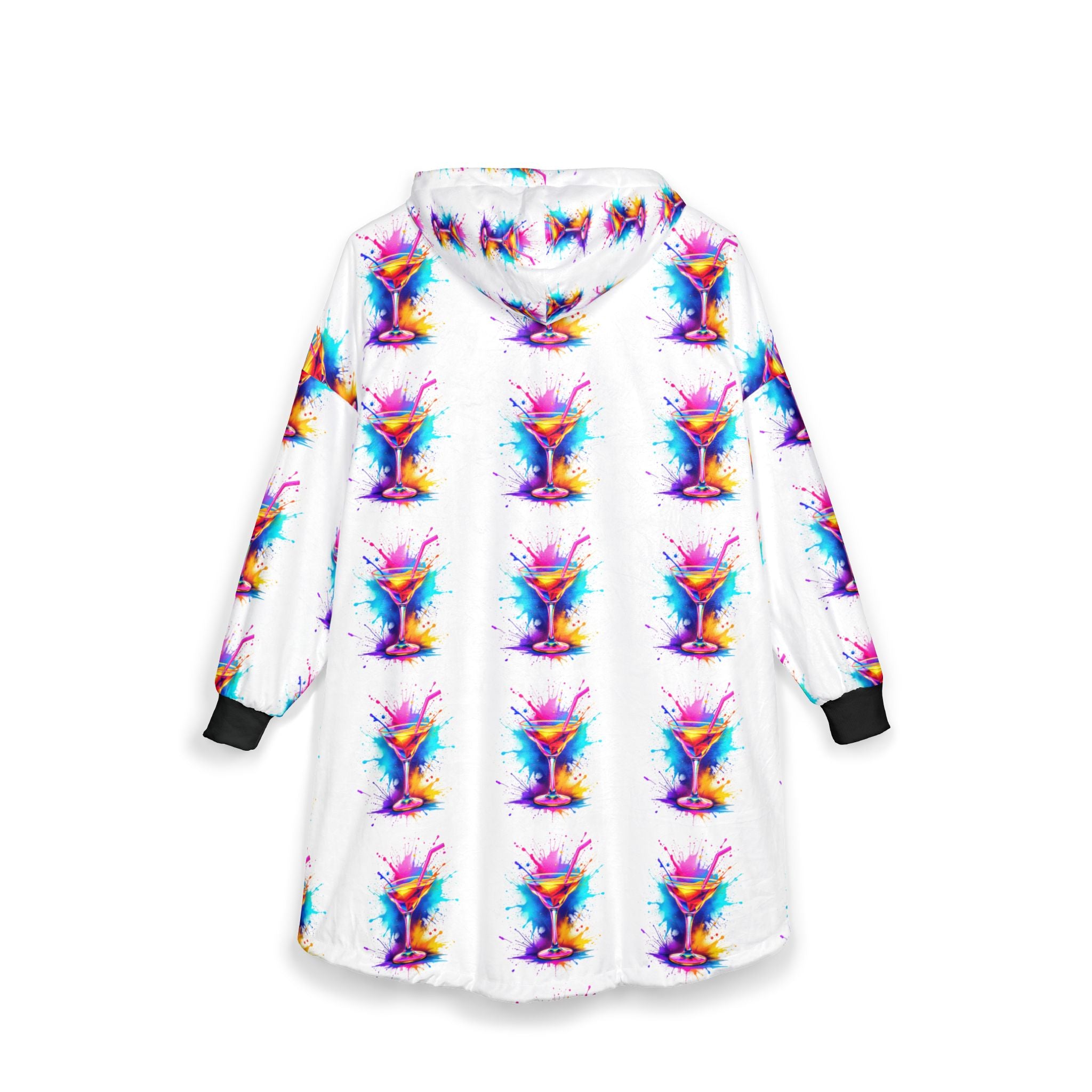 Colorful Cocktail Unisex Hooded Blanket - Cozy and Fun for Parties & Home