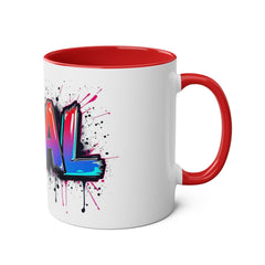 Glamorous Two-Tone Coffee Mug - 'DEAL' Design, 11oz - Perfect for Coffee Lovers and Gift Giving!