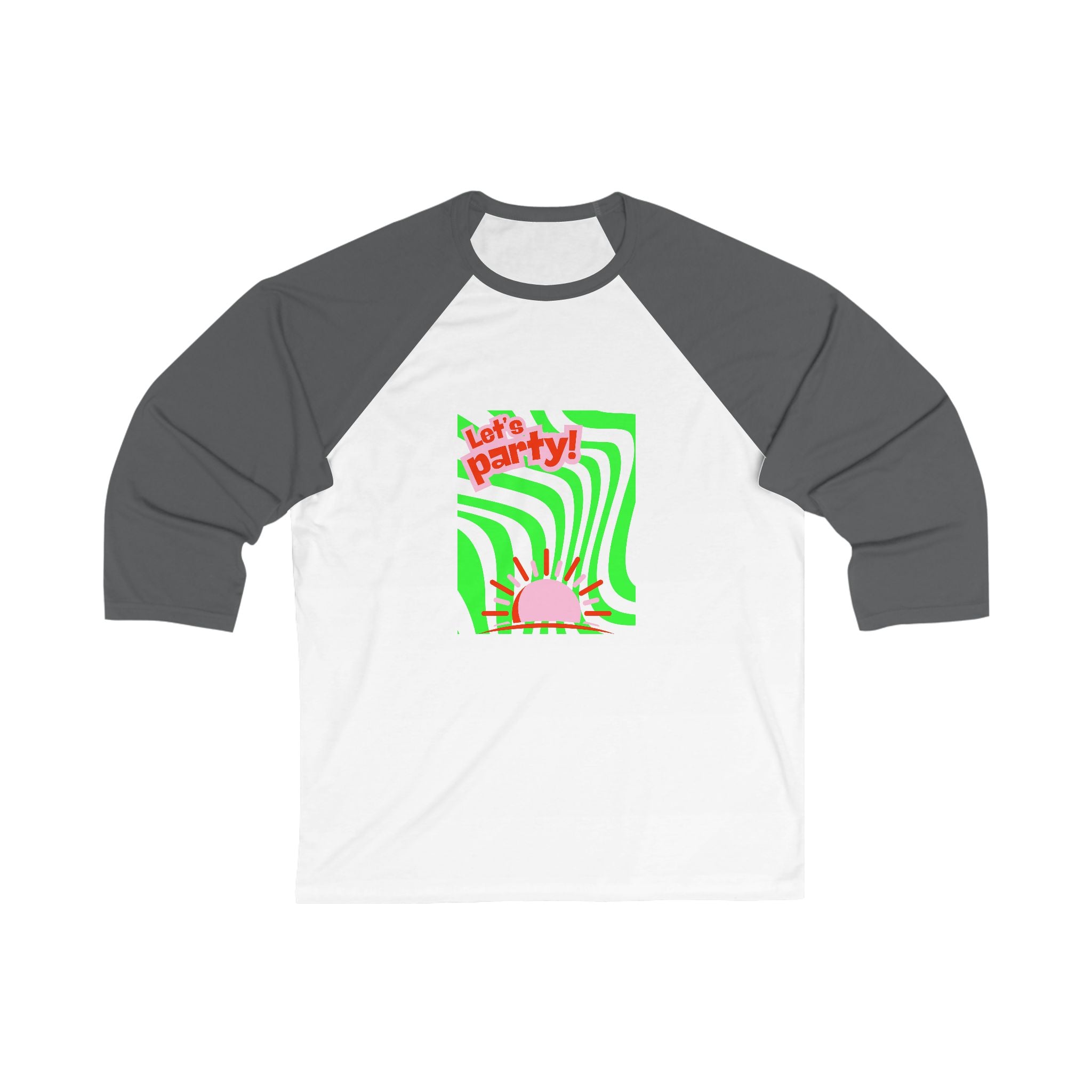 Retro Party Baseball Tee - Let's Party Graphic, Unisex Top, Casual Wear, Summer Vibes, Festival Style, Gift for Friends