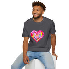 Heart Beat Unisex T-Shirt, Colorful Love Tee, Casual Graphic Tee, Gift for Friends, Valentine's Day Shirt