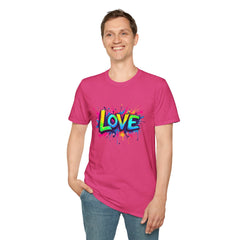 Colorful Love Unisex T-Shirt, Casual Wear, Gift for Him/Her, Valentine's Day, Family Reunion, Streetwear